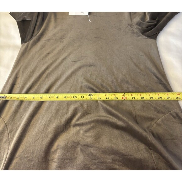 J JILL Mocha Dipped Hem Crushed Velour Dress Women Small Velvet Pockets Winter - Picture 13 of 13